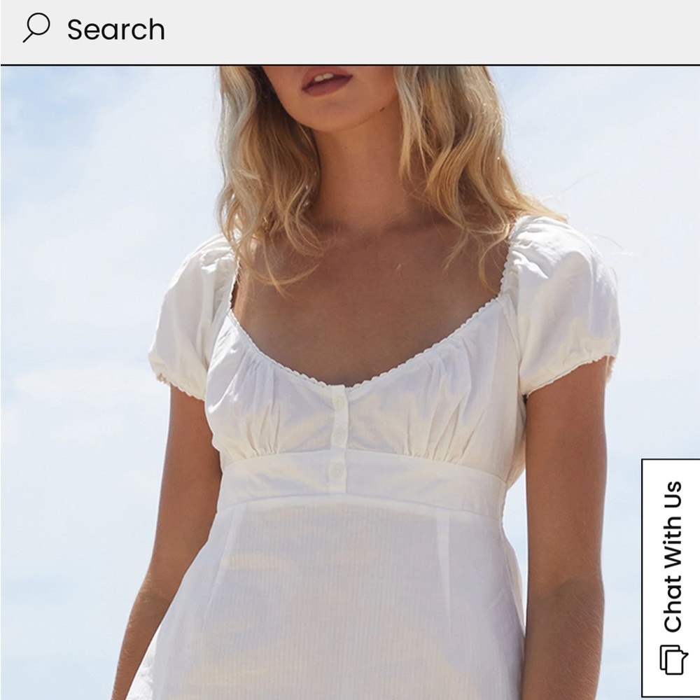 PacSun White Puff Sleeve Babydoll Blouse